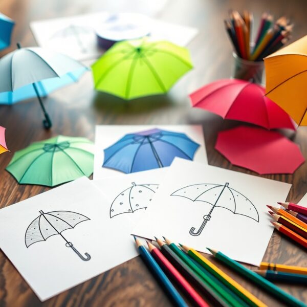 Free Printable Umbrella Coloring Templates