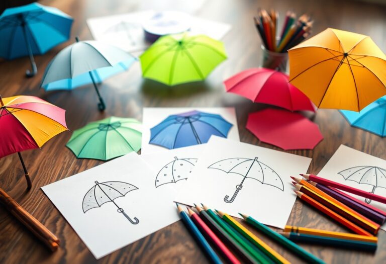 Free Printable Umbrella Coloring Templates